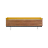 Stockholm STH402 Sideboard: Composition 3 + Super-Matt Walnut + Anodized Aluminum Gold + Black