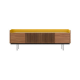 Stockholm STH403 Technic Sideboard: Composition 3 + Super-Matt Walnut + Anodized Aluminum Gold + Black