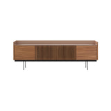 Stockholm STH403 Technic Sideboard: Composition 3 + Walnut Stained Walnut + Anodized Aluminum Pale Rose + Black