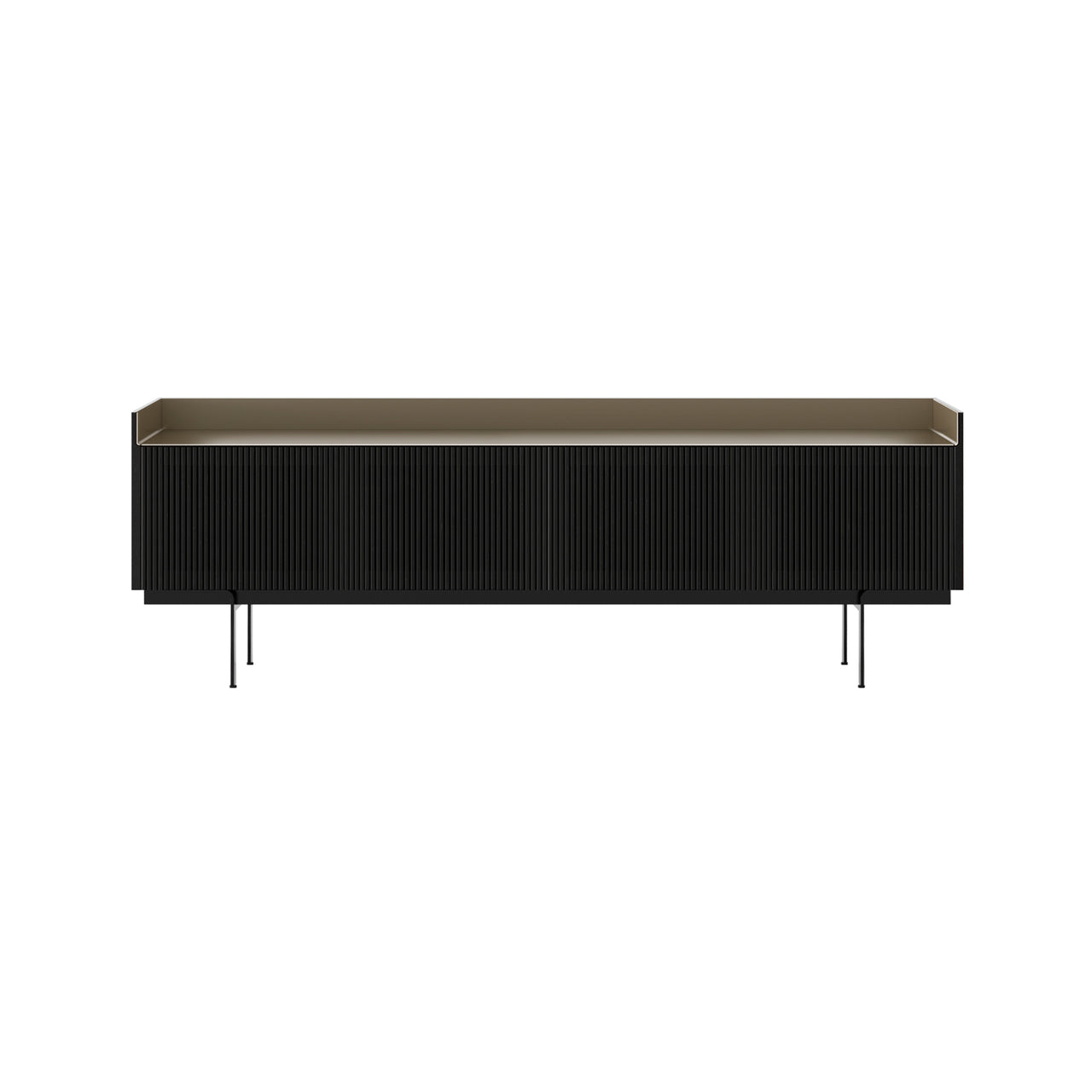 Stockholm Technic Sideboard: STH404 + Ebony Stained Oak + Anodized Aluminum Bronze + Black