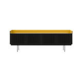 Stockholm STH404 Technic Sideboard: Composition 3 + Ebony Stained Oak + Anodized Aluminum Gold + Black