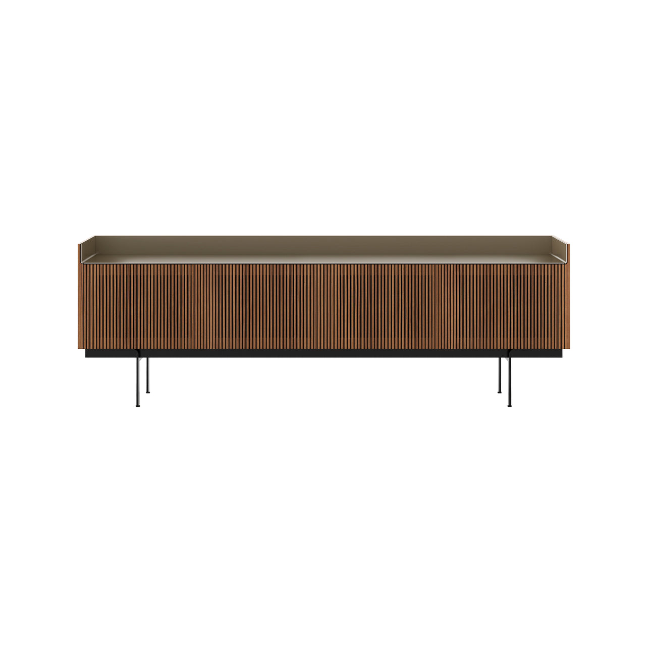 Stockholm Technic Sideboard: STH404 + Walnut Stained Walnut + Anodized Aluminum Bronze + Black