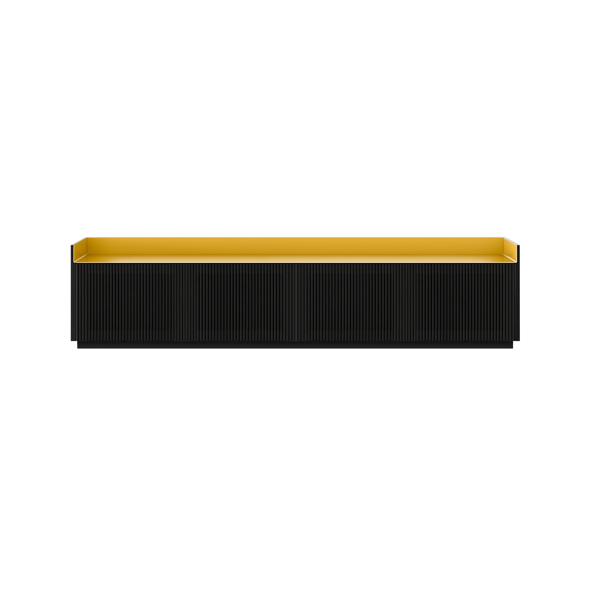 Stockholm STH404 Technic Sideboard: Composition 1 + Ebony Stained Oak + Anodized Aluminum Gold + Black