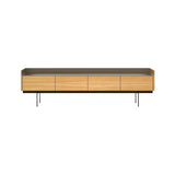 Stockholm STH451 Slim Sideboard: Composition 3 + Super-Matt Oak + Anodized Aluminum Bronze + Black