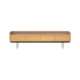 Stockholm STH451 Slim Sideboard: Composition 3 + Super-Matt Oak + Anodized Aluminum Pale Rose + Black