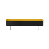 Stockholm STH451 Slim Sideboard: Composition 3 + Ebony Stained Oak + Anodized Aluminum Gold + Black
