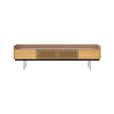 Stockholm STH453 Slim Sideboard: Composition 3 + Super-Matt Oak + Anodized Aluminum Pale Rose + Black