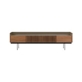 Stockholm STH453 Slim Sideboard: Composition 3 + Walnut Stained Walnut + Anodized Aluminum Bronze + Black