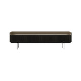 Stockholm STH454 Slim Sideboard: Composition 3 + Dark Grey Stained Oak + Anodized Aluminum Bronze + Black