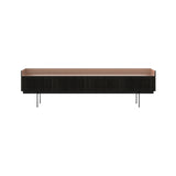 Stockholm STH454 Slim Sideboard: Composition 3 + Dark Grey Stained Oak + Anodized Aluminum Pale Rose + Black