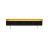 Stockholm STH454 Slim Sideboard: Composition 3 + Ebony Stained Oak + Anodized Aluminum Gold + Black