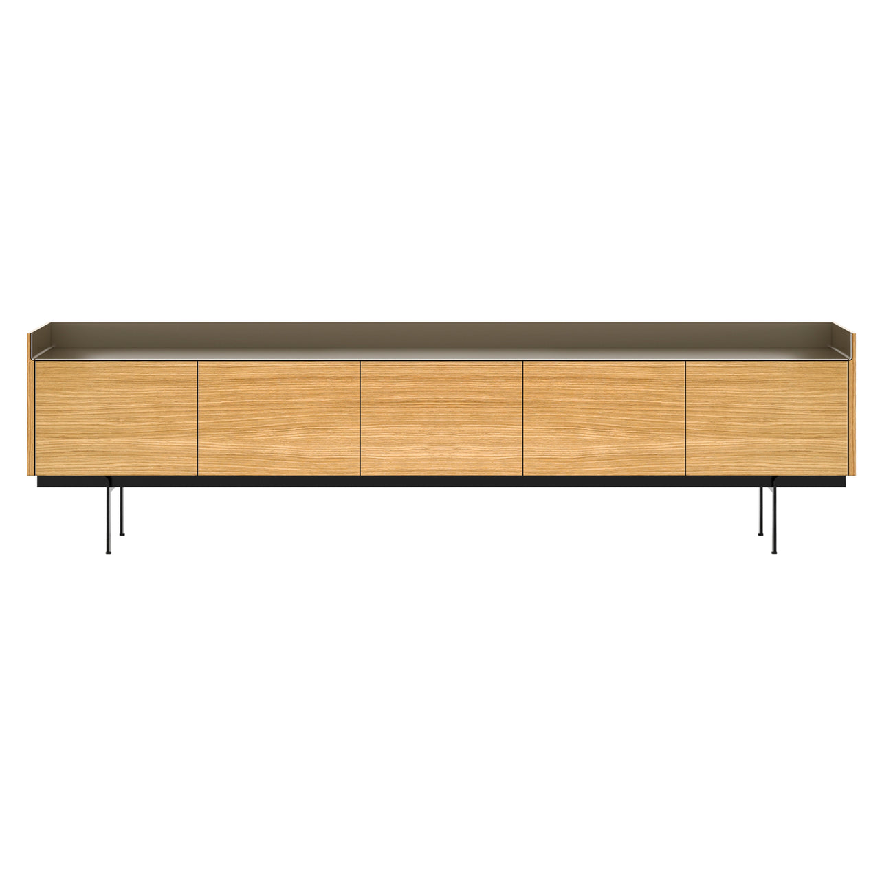 Stockholm STH503 Sideboard: Composition 3 + Super-Matt Oak + Anodized Aluminum Bronze + Black