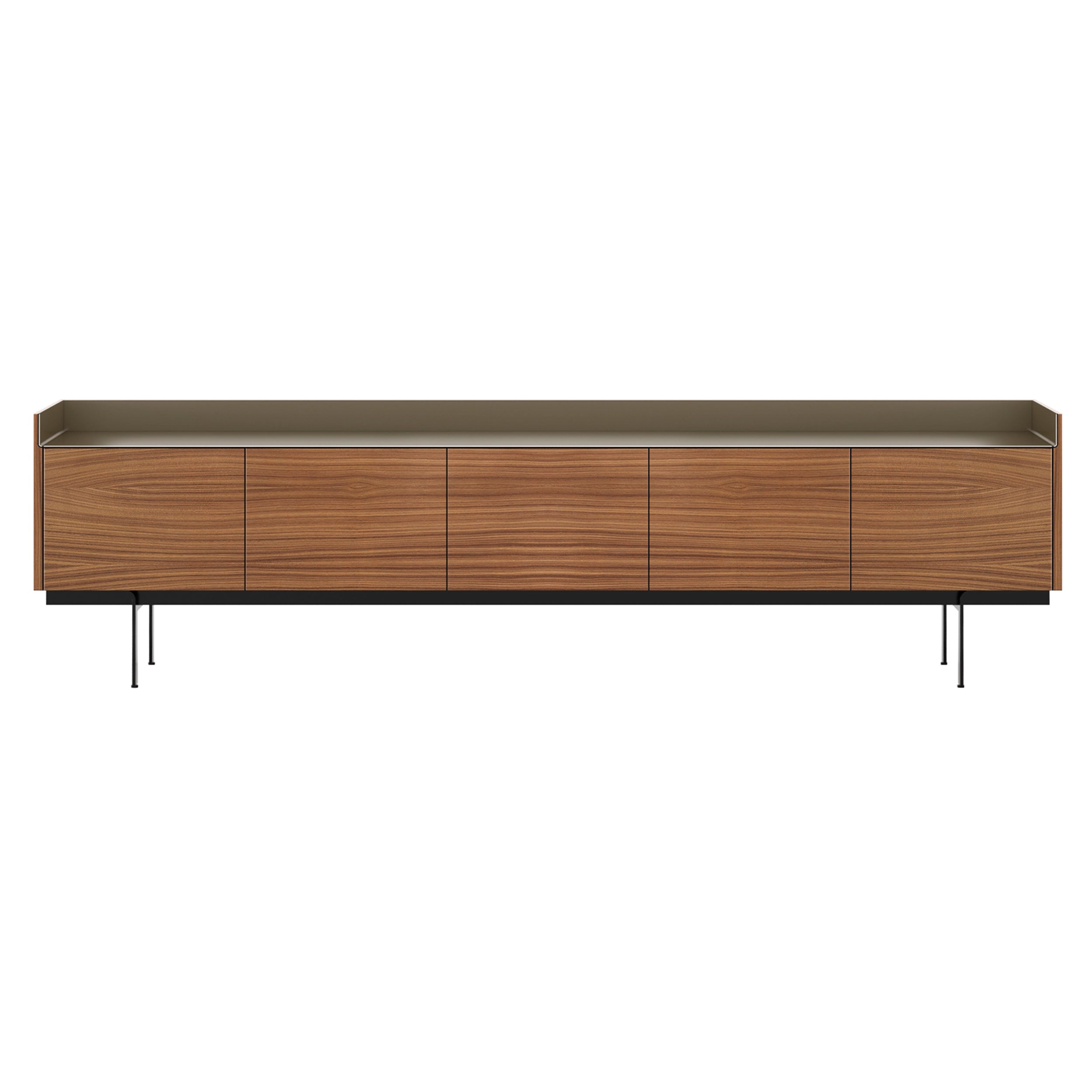 Stockholm STH503 Sideboard: Composition 3 + Super-Matt Walnut + Anodized Aluminum Bronze + Black