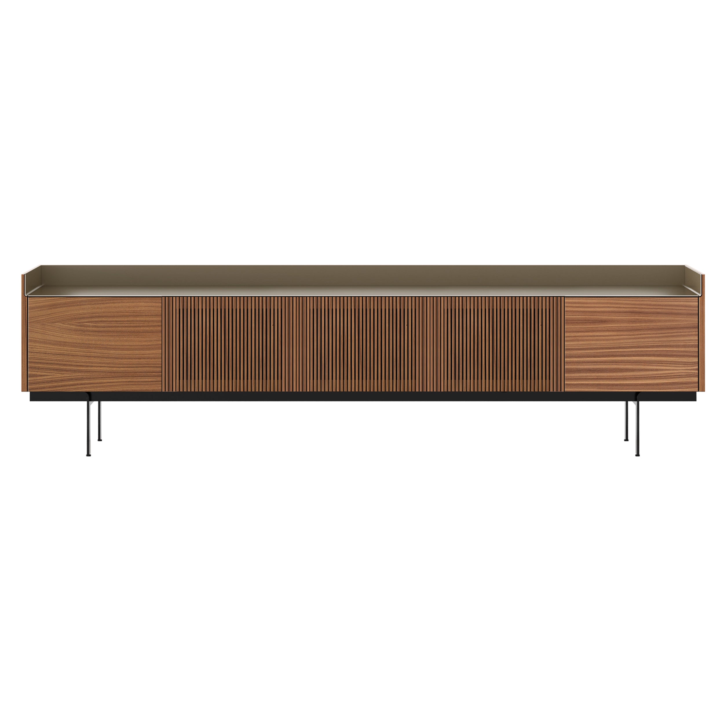 Stockholm STH504 Technic Sideboard: Composition 3 + Walnut Stained Walnut + Anodized Aluminum Bronze + Black