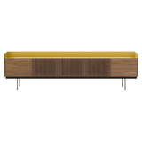 Stockholm STH504 Technic Sideboard: Composition 3 + Super-Matt Walnut + Anodized Aluminum Gold + Black