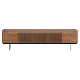 Stockholm STH504 Technic Sideboard: Composition 3 + Walnut Stained Walnut + Anodized Aluminum Pale Rose + Black