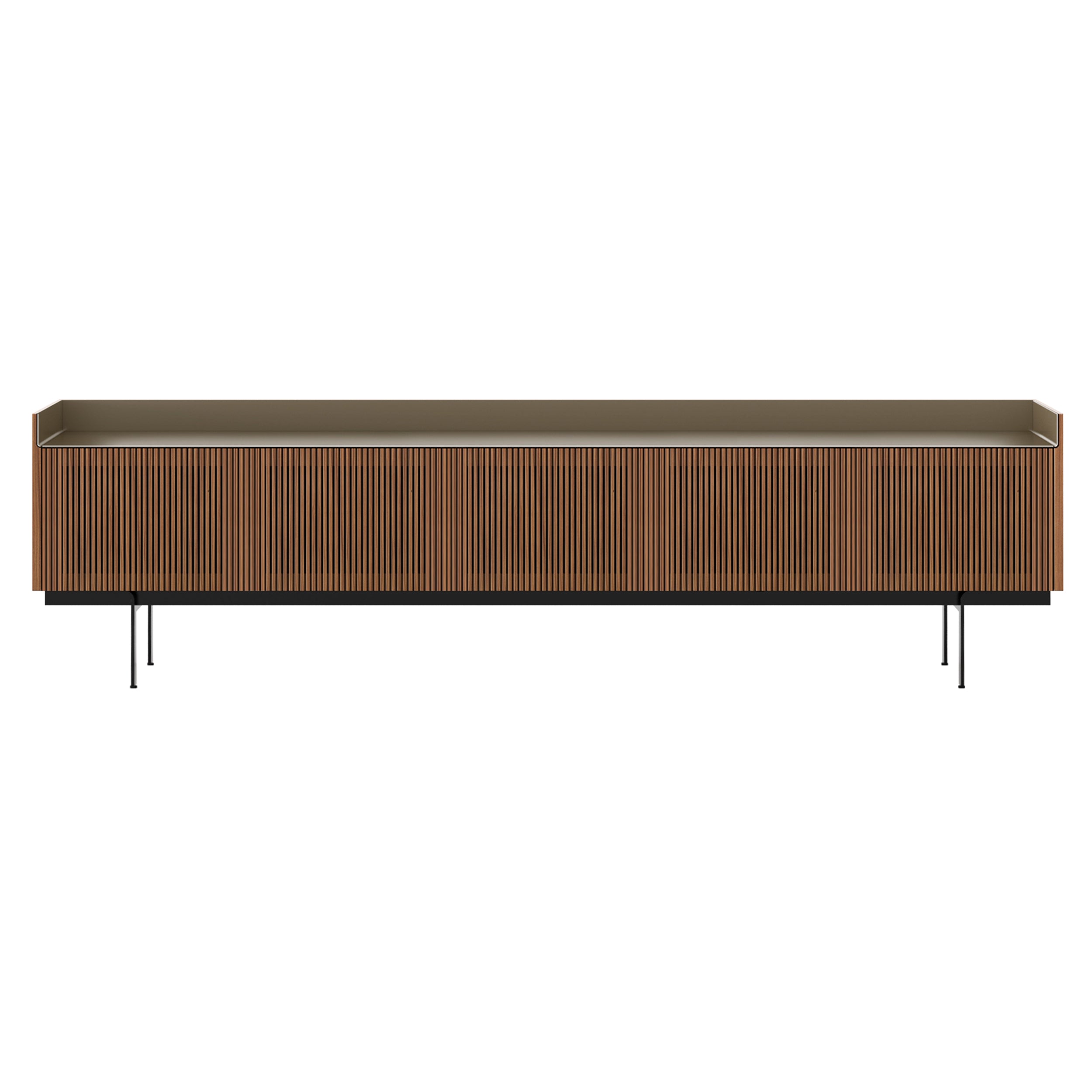Stockholm STH507 Technic Sideboard: Composition 3 + Super-Matt Walnut + Anodized Aluminum Bronze + Black