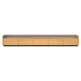 Stockholm STH553 Slim Sideboard: Composition 1 + Super-Matt Oak + Anodized Aluminum Pale Rose + Black