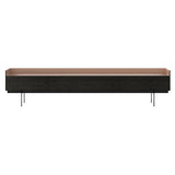 Stockholm STH553 Slim Sideboard: Composition 3 + Dark Grey Stained Oak + Anodized Aluminum Pale Rose + Black