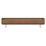 Stockholm STH553 Slim Sideboard: Composition 3 + Super-Matt Walnut + Anodized Aluminum Bronze + Black