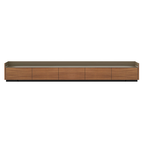 Stockholm STH553 Slim Sideboard: Composition 1 + Super-Matt Walnut + Anodized Aluminum Bronze + Black
