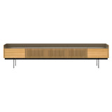 Stockholm STH556 Slim Sideboard: Composition 3 + Super-Matt Oak + Anodized Aluminum Bronze + Black