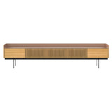 Stockholm STH556 Slim Sideboard: Composition 3 + Super-Matt Oak + Anodized Aluminum Pale Rose + Black