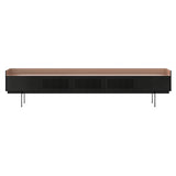 Stockholm STH556 Slim Sideboard: Composition 3 + Ebony Stained Oak + Anodized Aluminum Pale Rose + Black