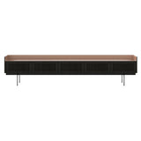 Stockholm Slim Sideboard: STH557 + Dark Grey Stained Oak + Anodized Aluminum Pale Rose + Black