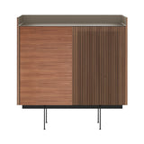 Stockholm STH225 Cupboard: Composition 3 + Super-Matt Walnut + Anodized Aluminum Bronze + Black