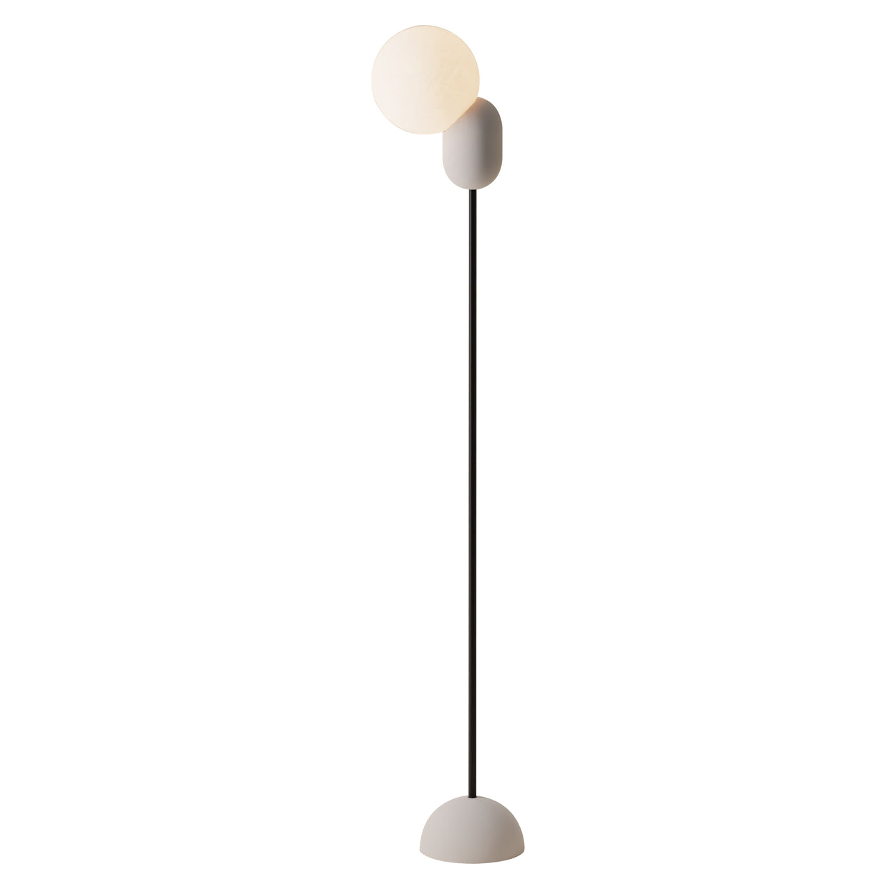 Cantilever Floor Light: Stone + Black