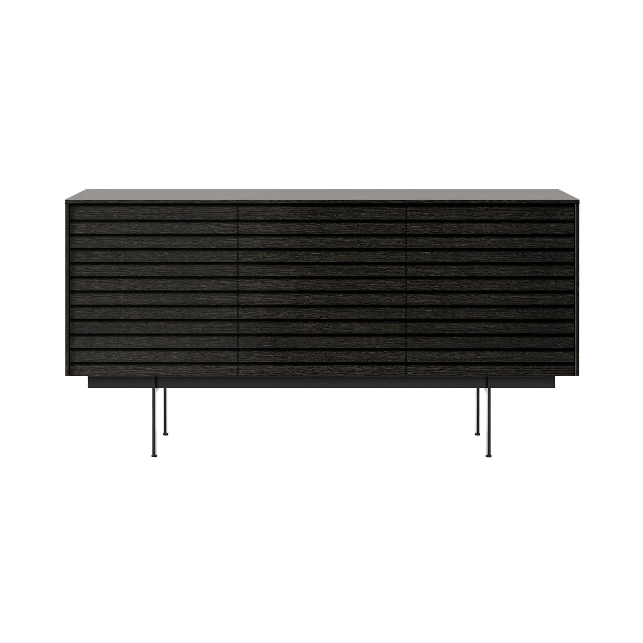 Sussex 12 Sideboard with Drawers: SSX331 + Dark Grey Stained Oak + Black + Composition 3