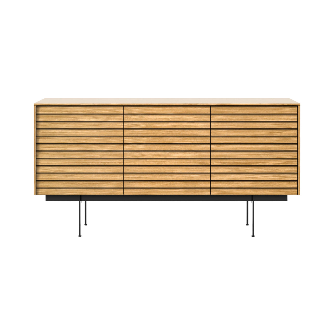 Sussex 12 Sideboard with Drawers: SSX331 + Super-Matt Oak + Black + Composition 3