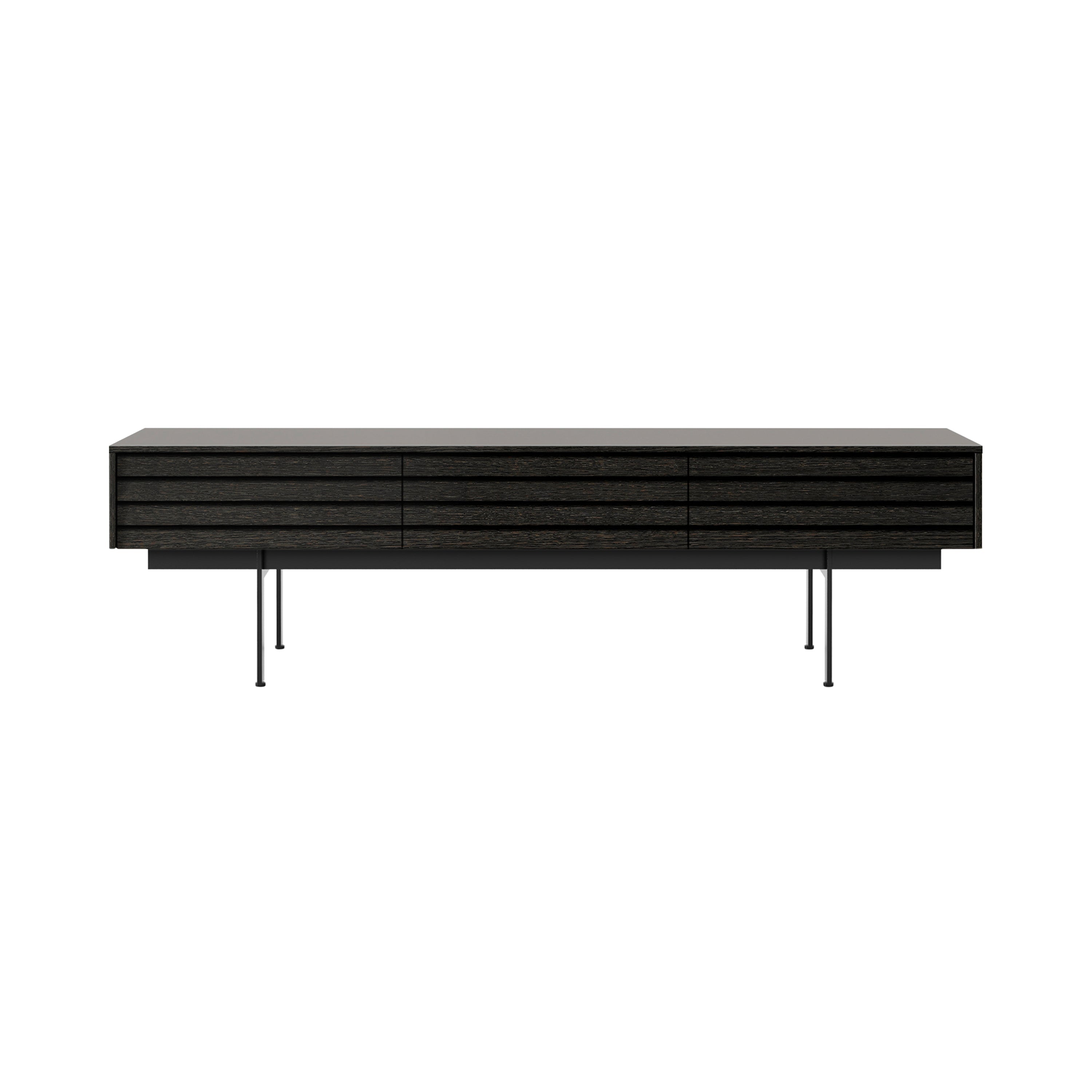 Sussex Slim Sideboard: SSX341 + Dark Grey Stained Oak + Black + Composition 3