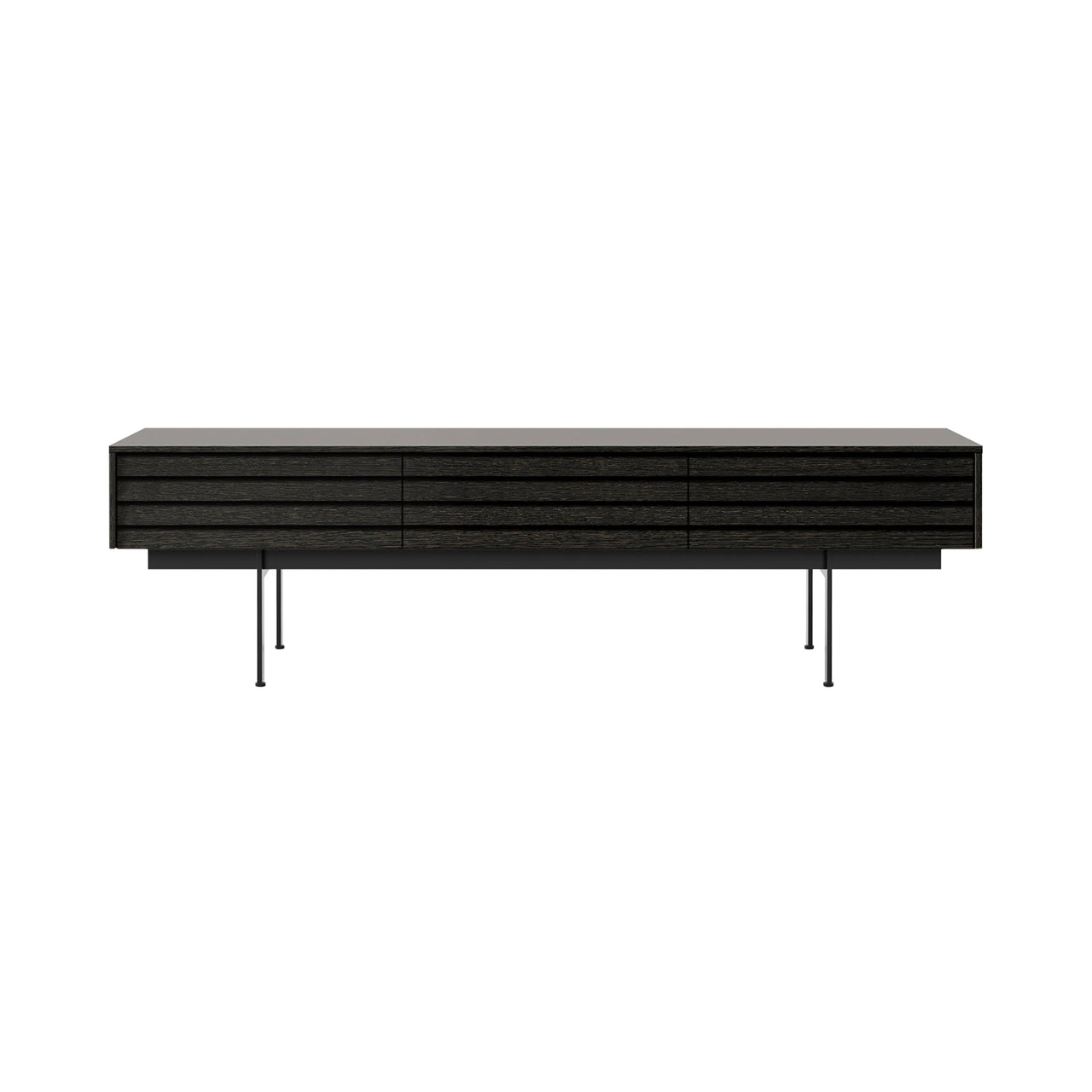 Sussex Slim Sideboard: SSX341 + Dark Grey Stained Oak + Black + Composition 3
