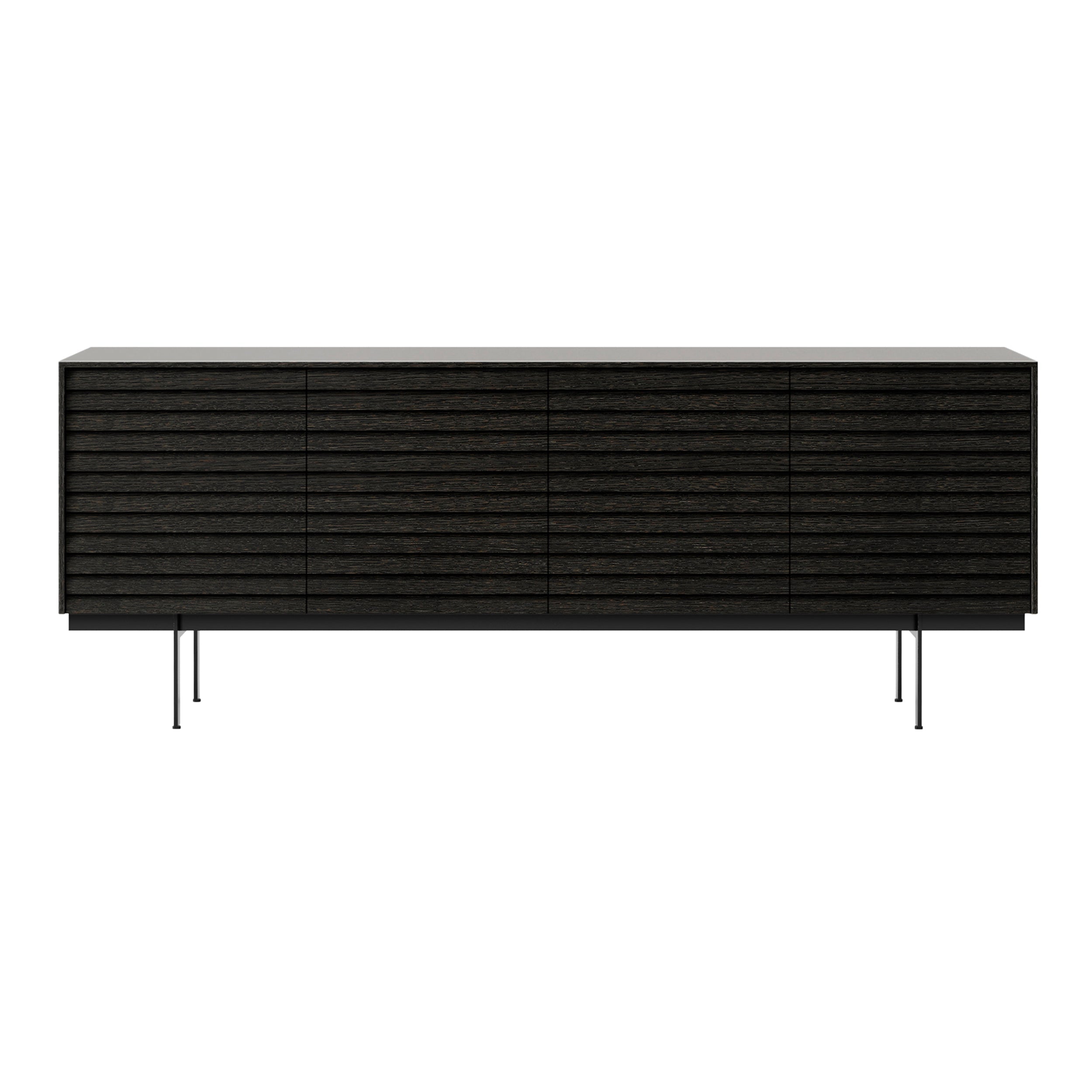 Sussex 12 Sideboard with Drawers: SSX431 + Dark Grey Stained Oak + Black + Composition 3