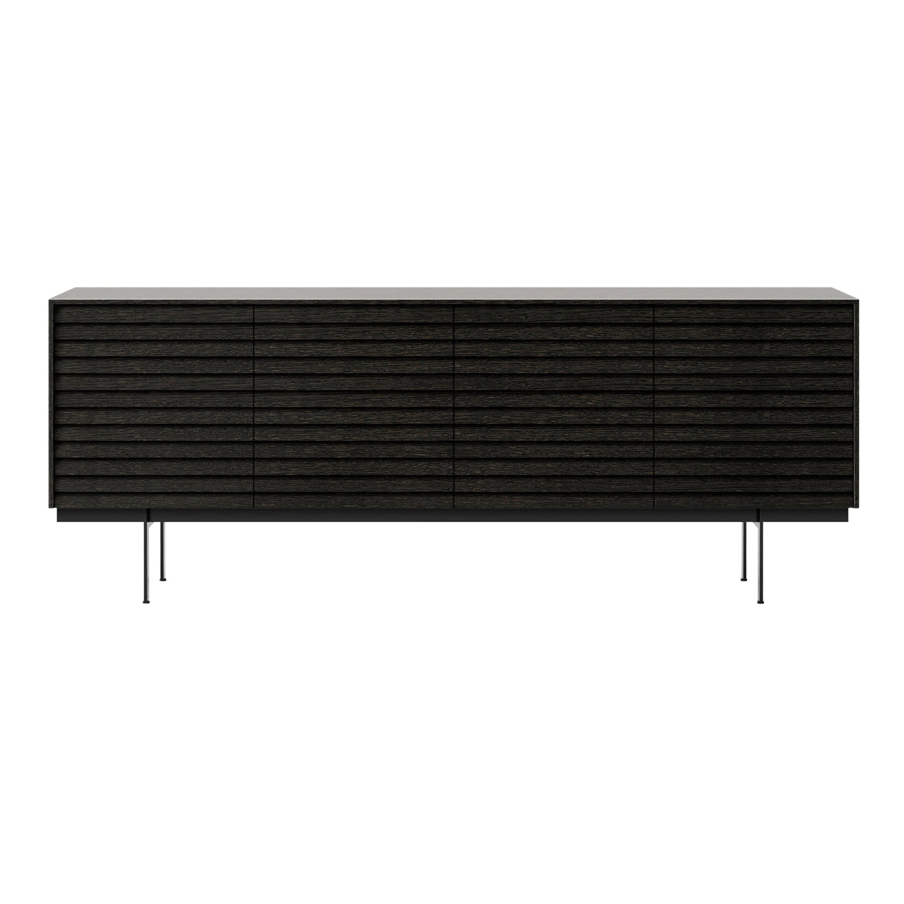 Sussex 12 Sideboard with Drawers: SSX431 + Dark Grey Stained Oak + Black + Composition 3