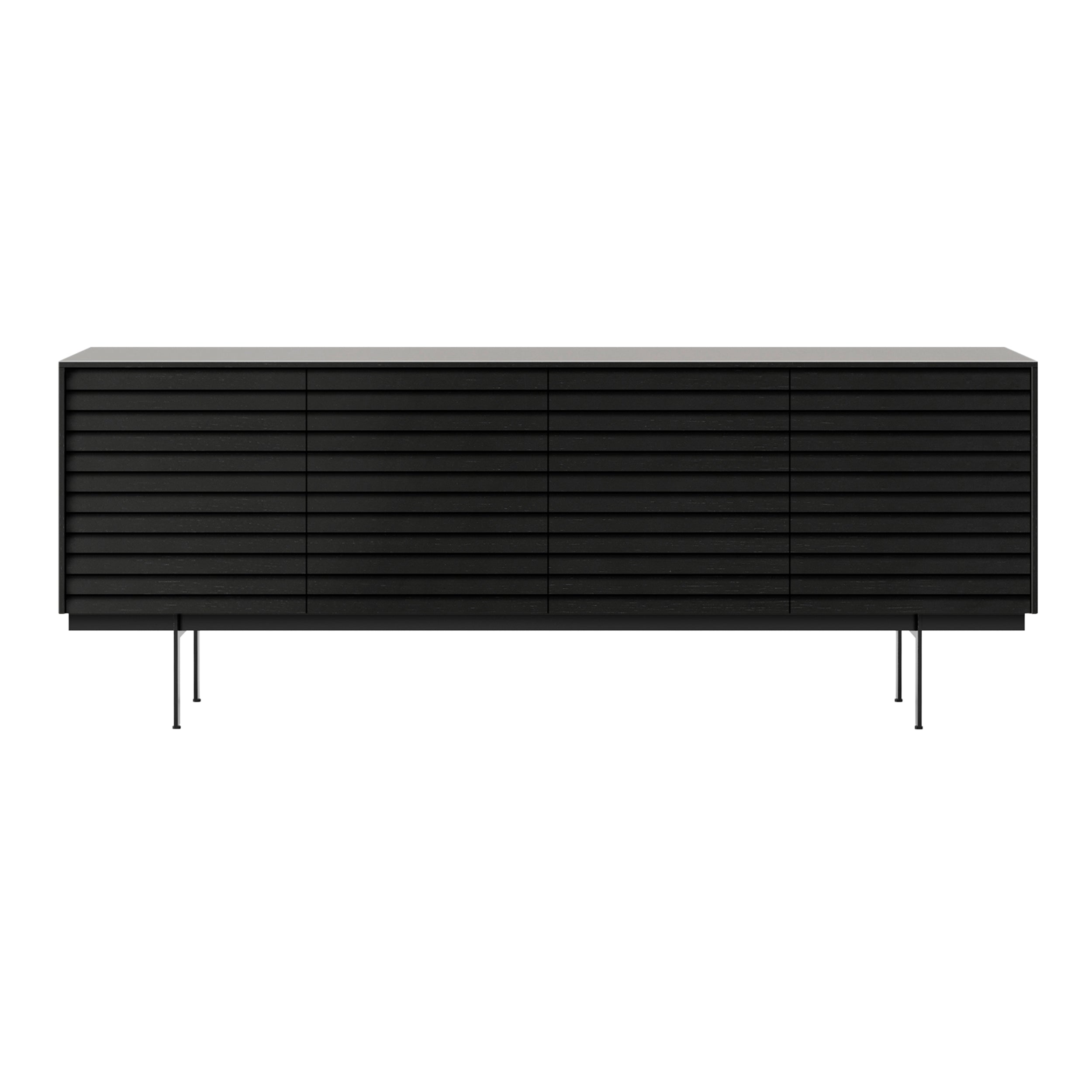Sussex 12 Sideboard with Drawers: SSX431 + Ebony Stained Oak + Black + Composition 3