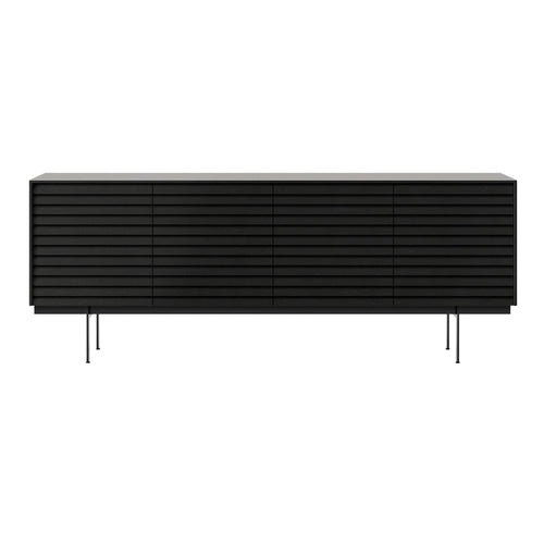 Sussex 12 Sideboard with Drawers: SSX431 + Ebony Stained Oak + Black + Composition 3