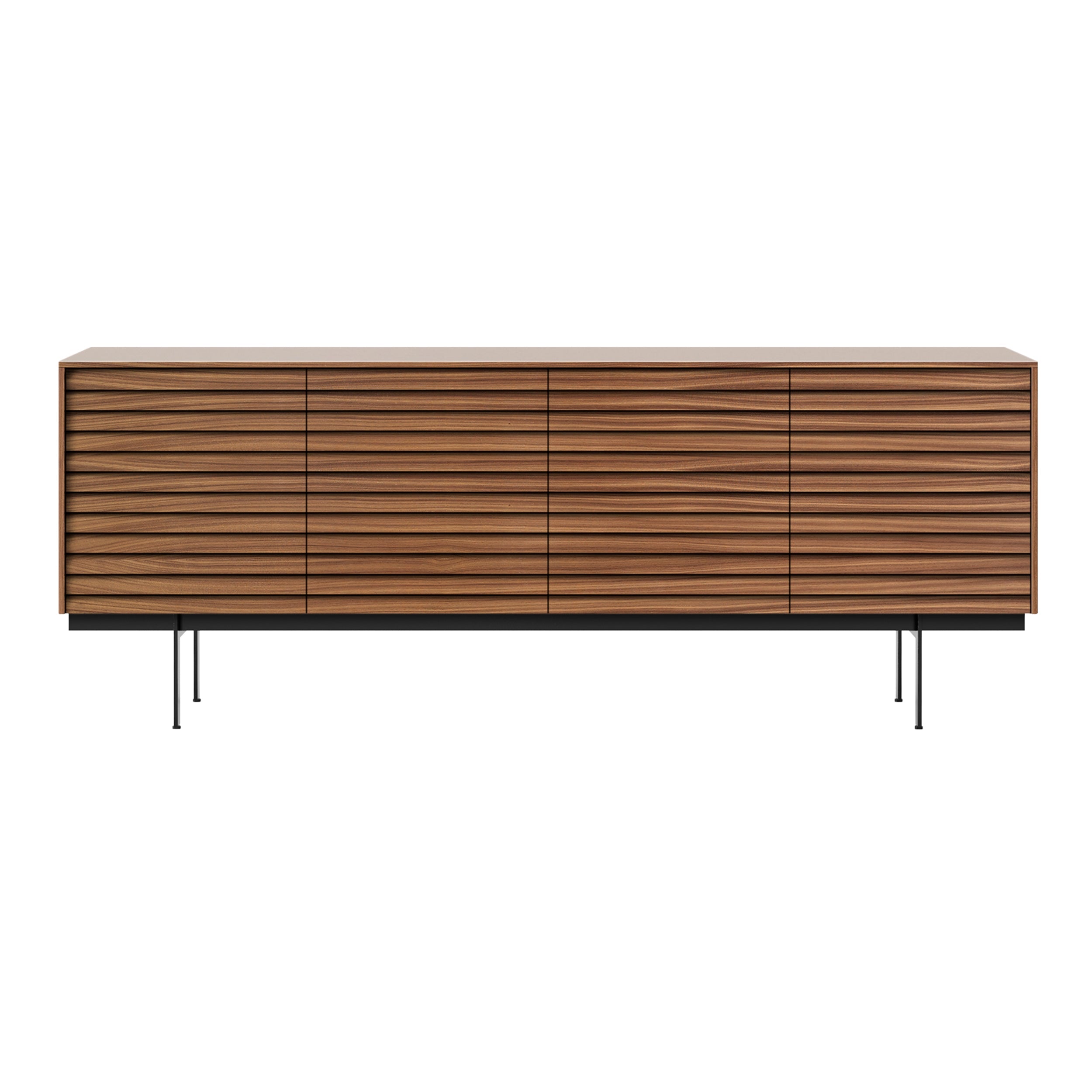 Sussex 12 Sideboard with Drawers: SSX431 + Super-Matt Walnut + Black + Composition 3