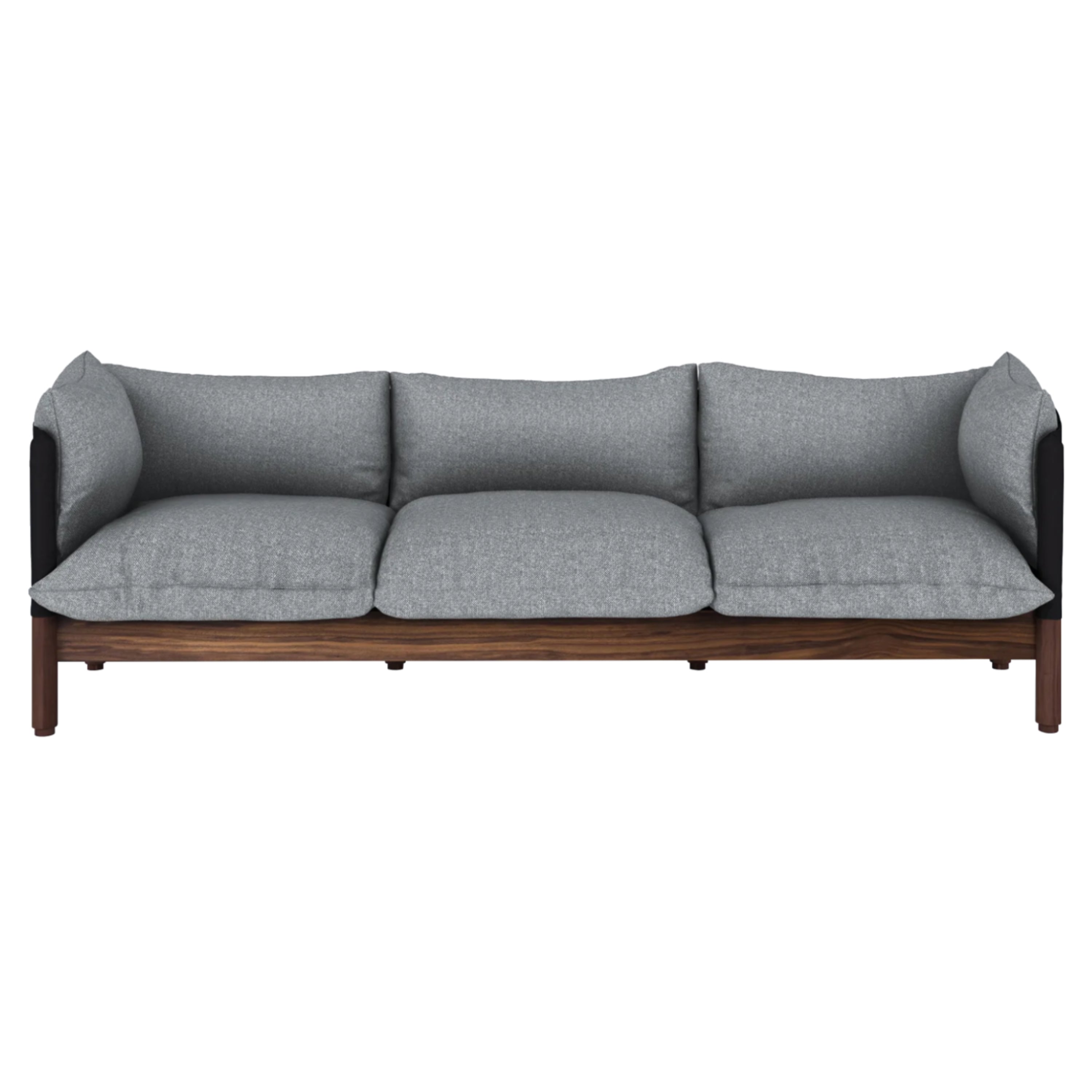 Tepee 3 Seater Sofa: Walnut + Black
