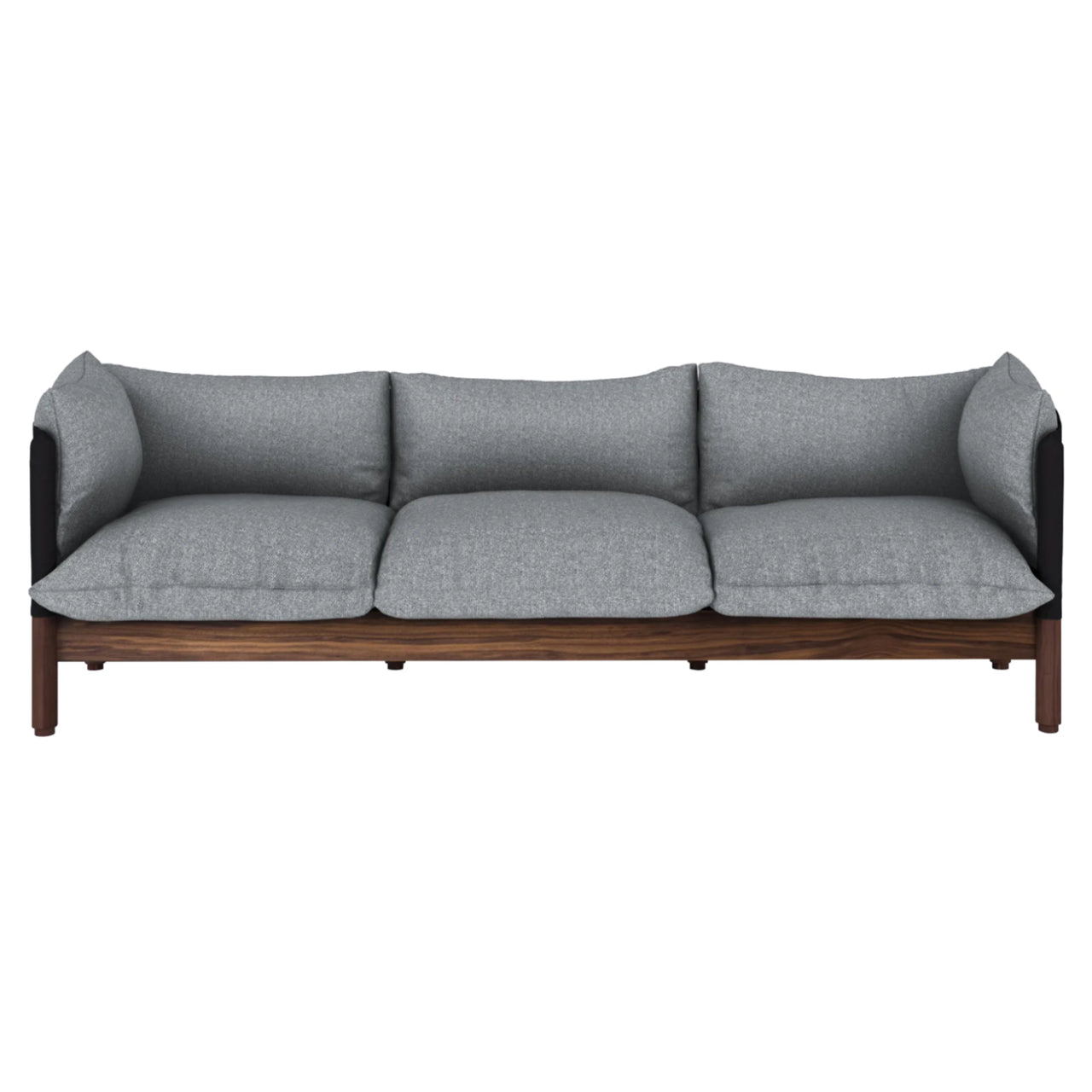 Tepee 3 Seater Sofa: Walnut + Black