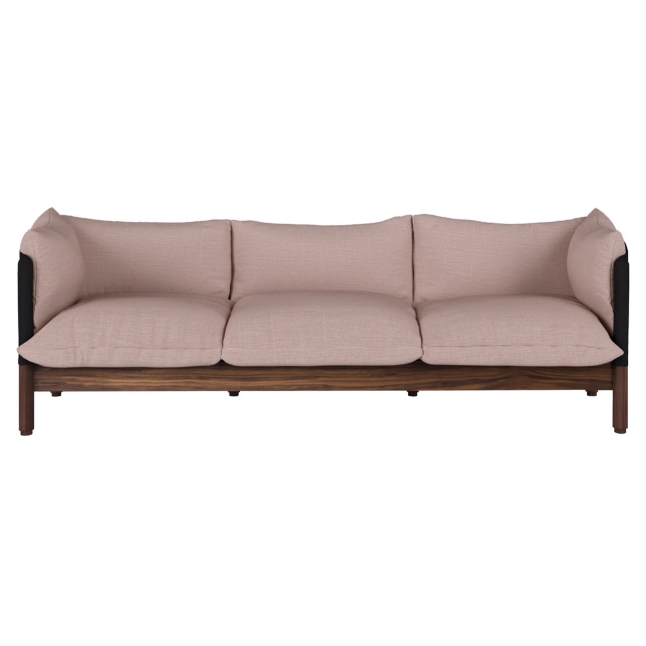Tepee 3 Seater Sofa: Walnut + Black
