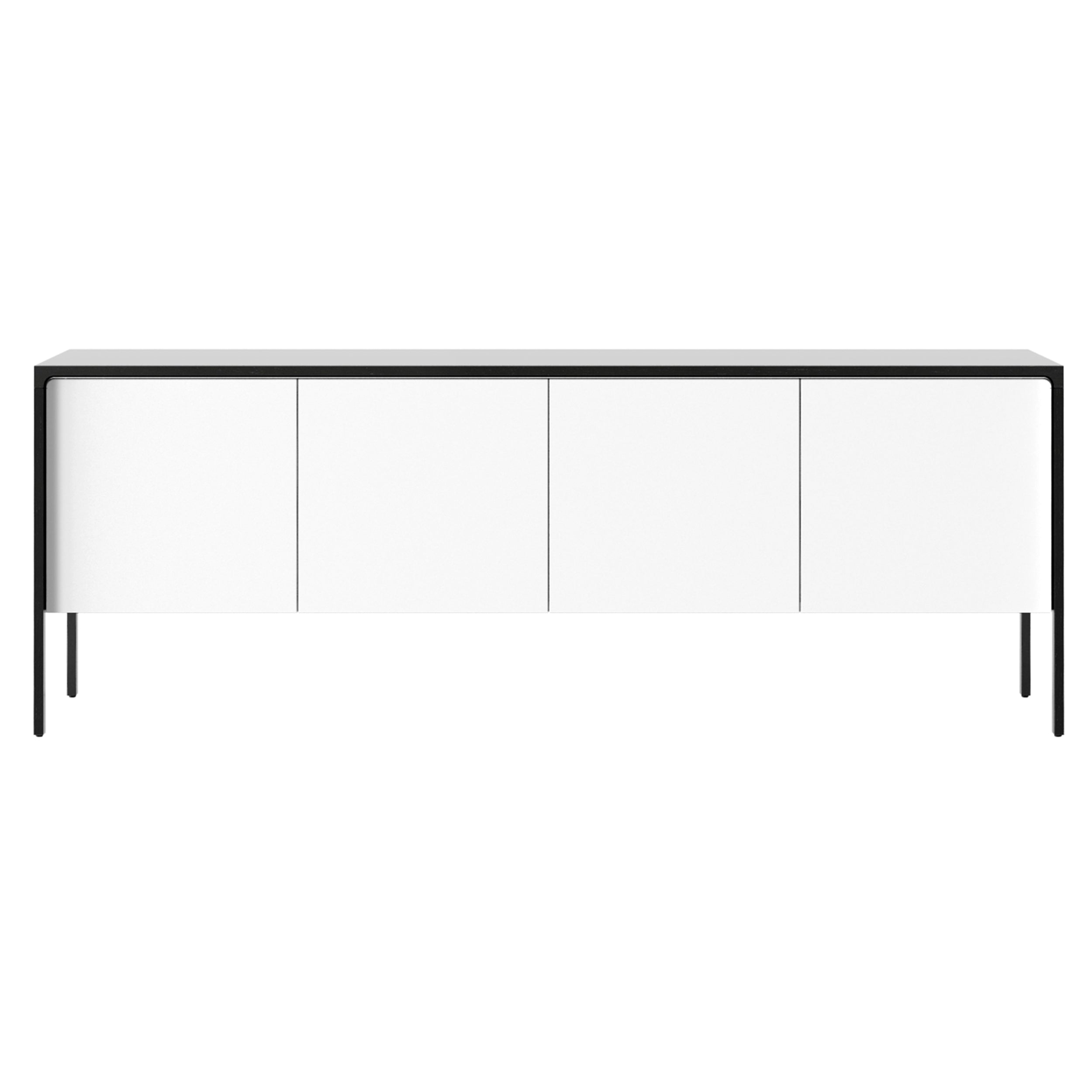 Tactile Sideboard: TAC215 + White Texturised Lacquered + Ebony Stained Oak