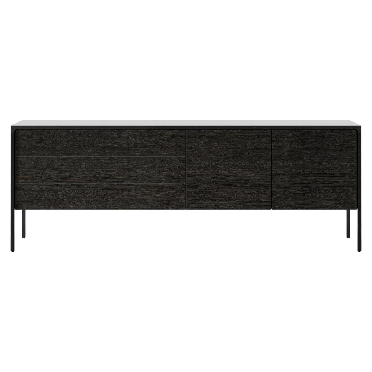 Tactile Sideboard: TAC216 + Dark Grey Stained Oak + Ebony Stained Oak