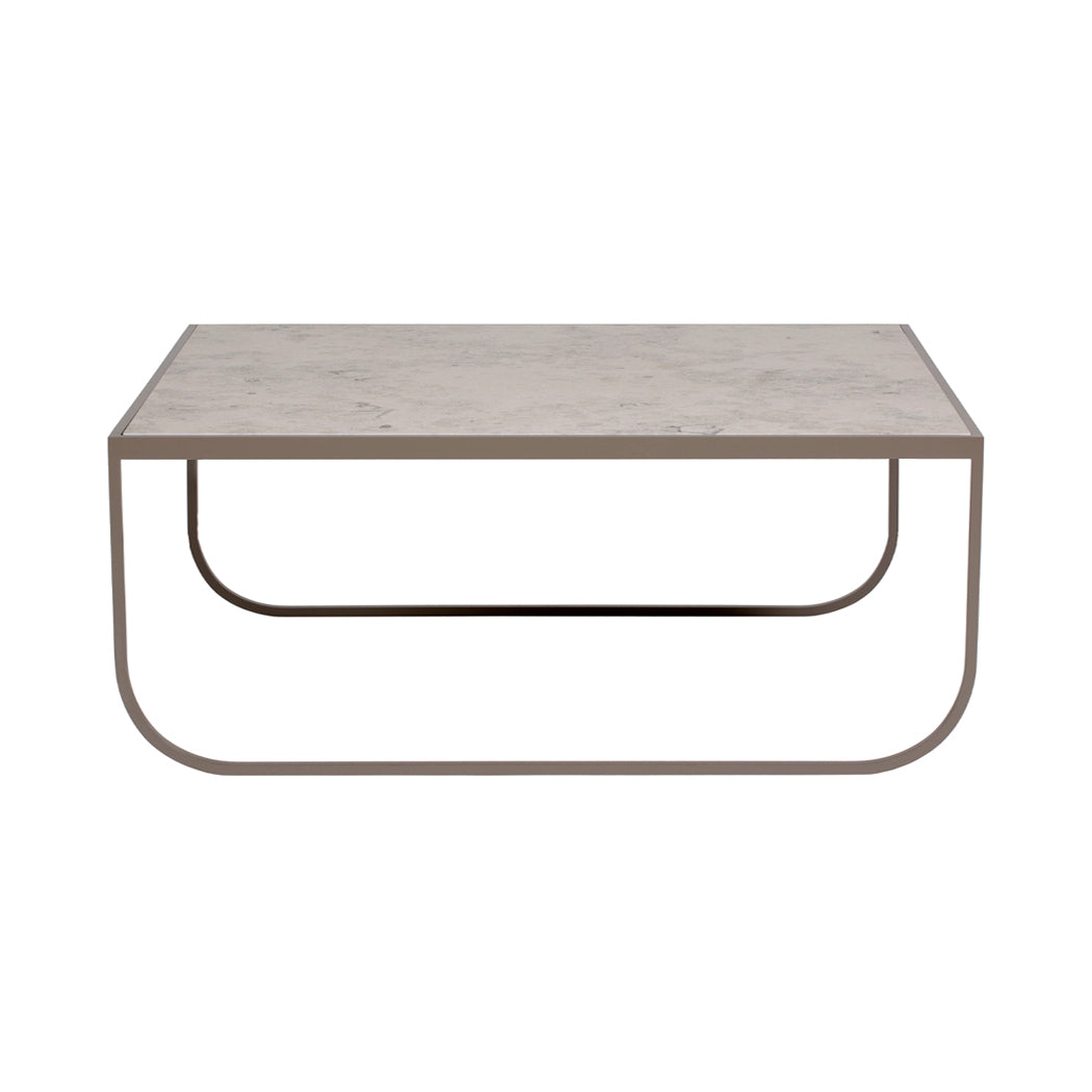 Tati Coffee Table: High + Jura Limestone + Nougat