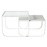 Tati Coffee Table: Square + Marble Top