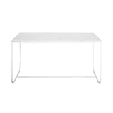 Tati Dining Table: Small + Carrara Marble + White