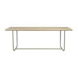 Tati Overhang Dining Table: Large + White Stained Oak + Nougat