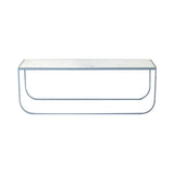 Tati Lounge Table: Large + Carrara Marble + Nordic Blue